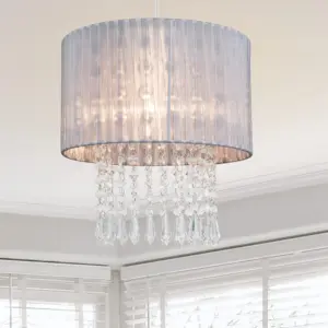 COSYLYTE Winni Beaded Voile Easyfit Shade  Pendant Light