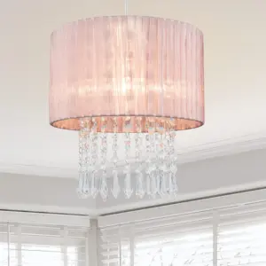 COSYLYTE Winni Beaded Voile Easyfit Shade  Pendant Light