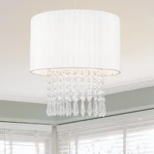 COSYLYTE Winni Beaded Voile Easyfit Shade  Pendant Light