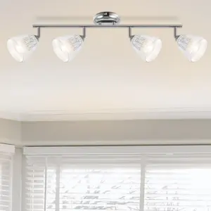 COSYLYTE Athella Bathroom 4 Light  Ribbed Glass Spotlight