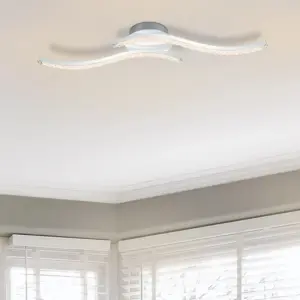 COSYLYTE Kenworth 2 Light Integrated LED  Wavy Ceiling Light