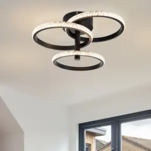 COSYLYTE Cowan 3 Ring Integrated LED  Beaded Ceiling Light