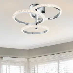 COSYLYTE Cowan 3 Ring Integrated LED,  Beaded Ceiling Light