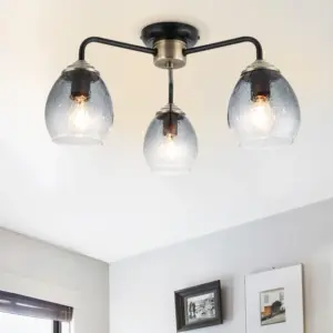 COSYLYTE Malanda 3 Light Smoky Glass Ceiling Light