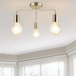 COSYLYTE Fraser 3 Light  Metal Ceiling Flush Light