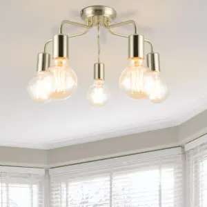 COSYLYTE Fraser 5 Light  Metal Ceiling Flush Light