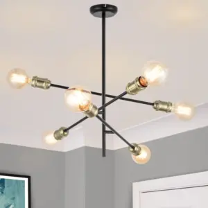 COSYLYTE Charlton 6 Light Adjustable Arm  Ceiling Light
