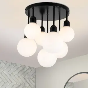 COSYLYTE Broome Bathroom 7 Light  Opal Glass Ceiling Light