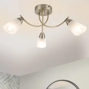 COSYLYTE Hallie Bathroom 3 Light  Glass Ceiling Light