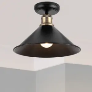 COSYLYTE Bowley Metal Ceiling Flush Light - Matt Black