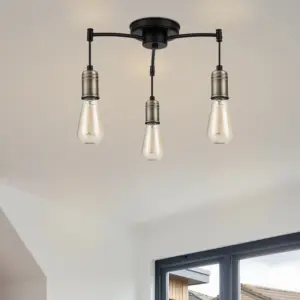 COSYLYTE Linton 3 Light  Ceiling Light - Matt Antique Brass