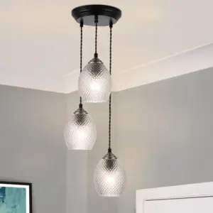 COSYLYTE Lorne 3 Light  Faceted Glass Pendant Light