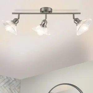 COSYLYTE Milan Bathroom 3 Light Ribbed Glass Spotlight